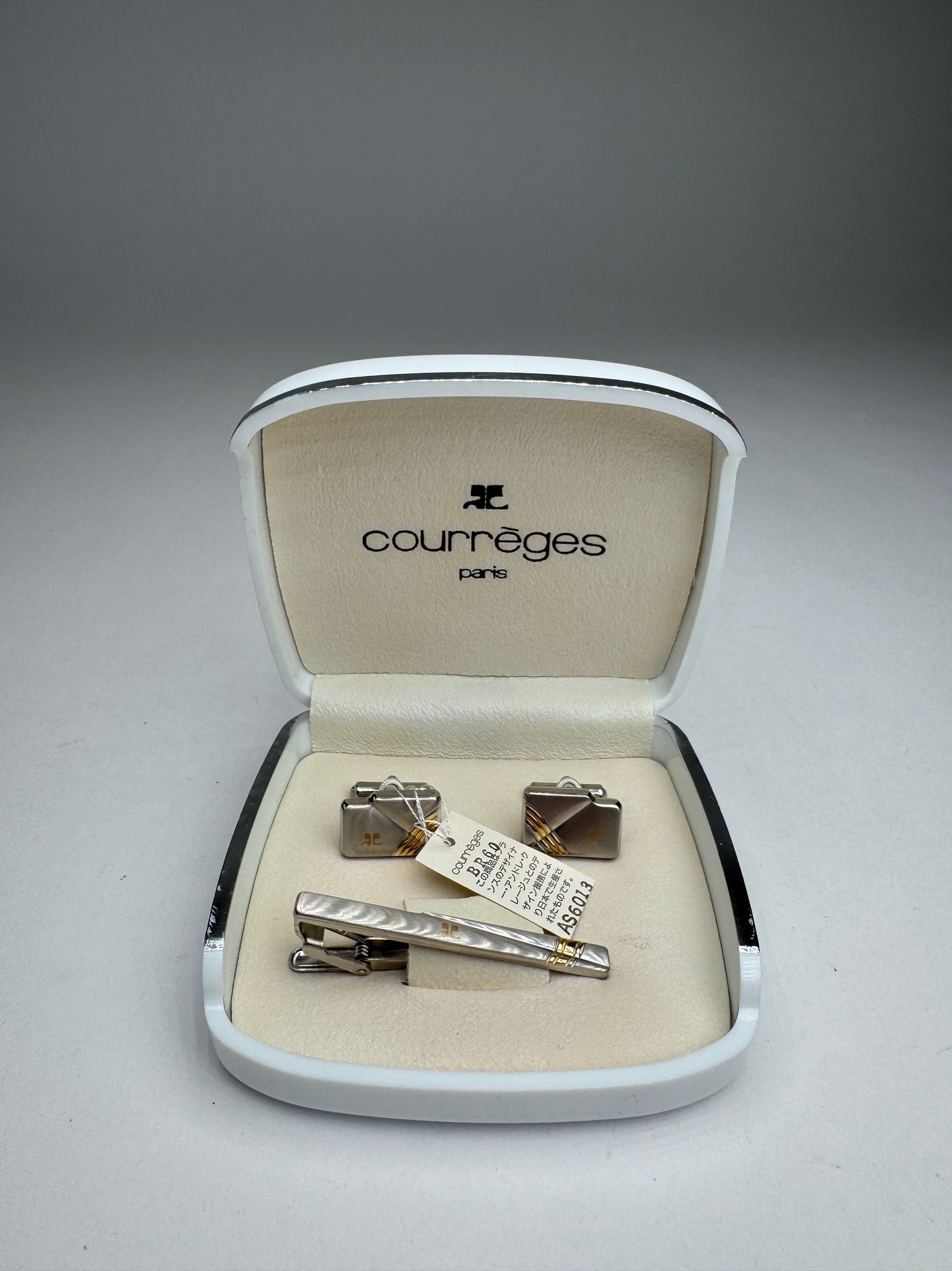 Vintage Courreges Money Tie clamp set
