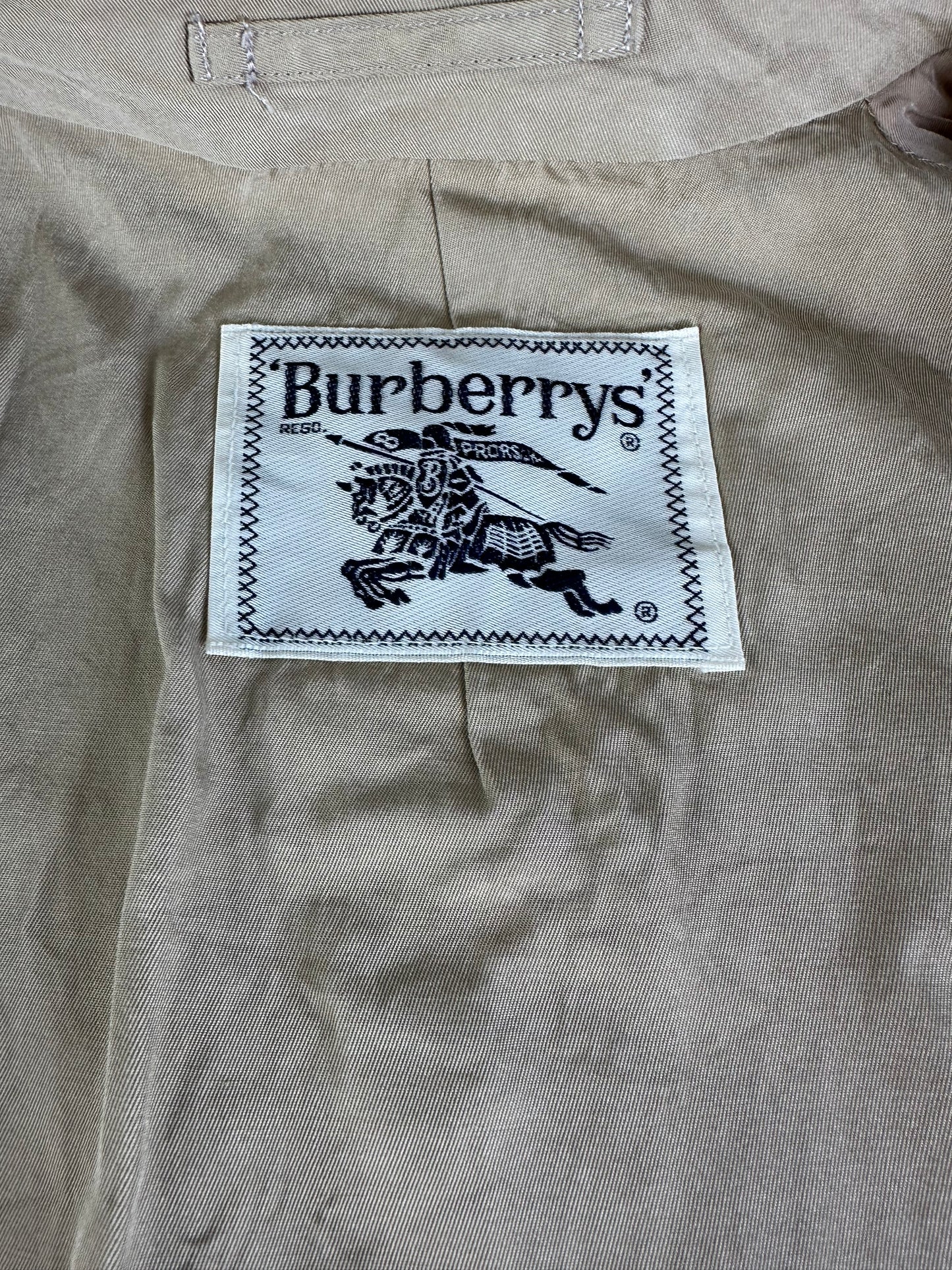Vintage Burberry Trench Coat Cotton Blend Beige L