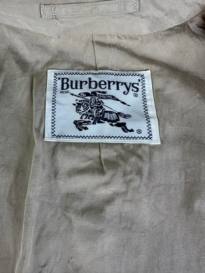 Vintage Burberry Trench Coat Cotton Blend Beige L