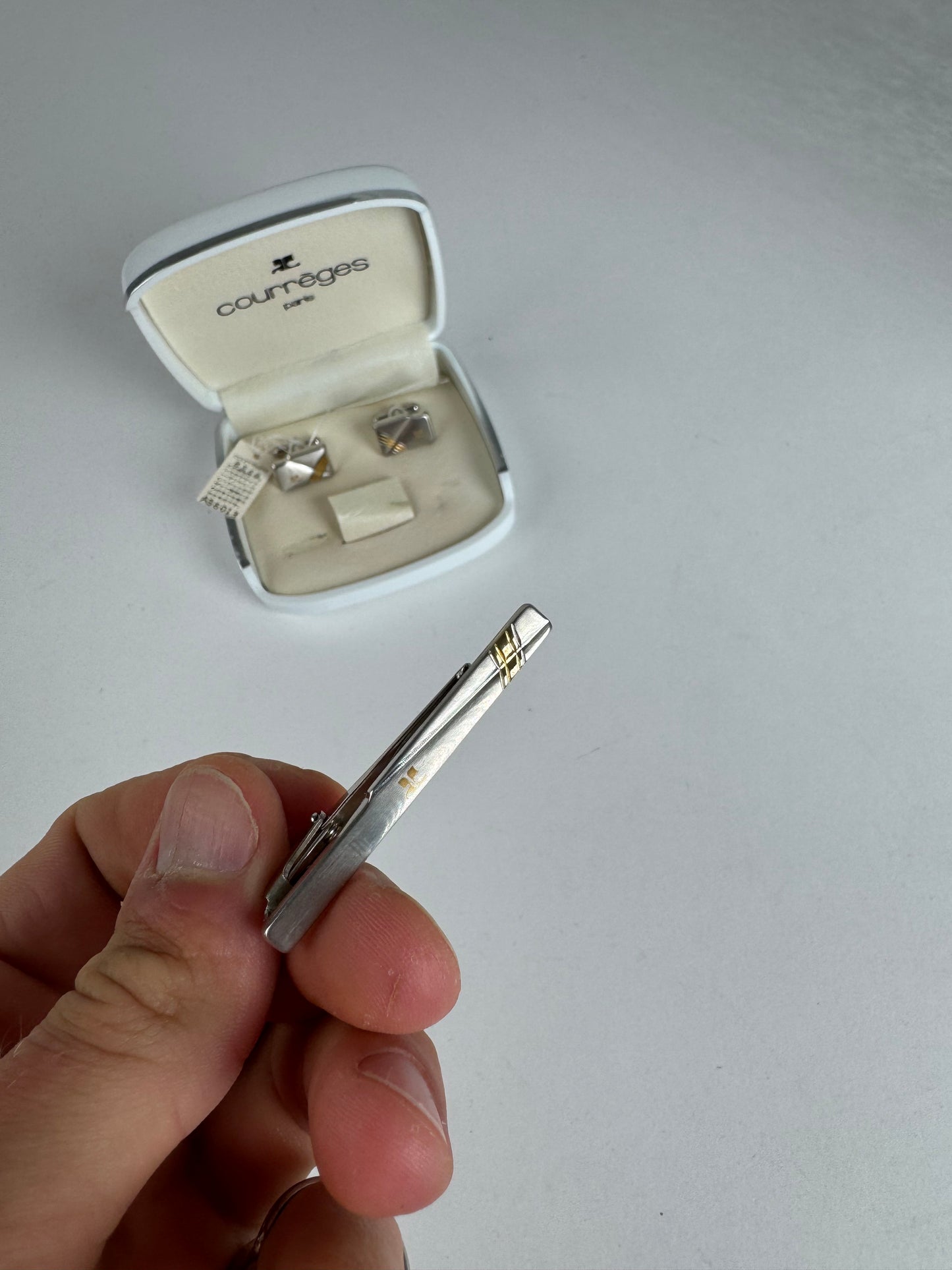 Vintage Courreges Money Tie clamp set