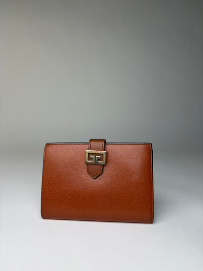 Vintage Givenchy 4G Logo Bifold Wallet Late 1970s Brown