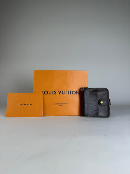 Vintage Louis Vuitton Epi Leather Wallet Dark Brown Gold