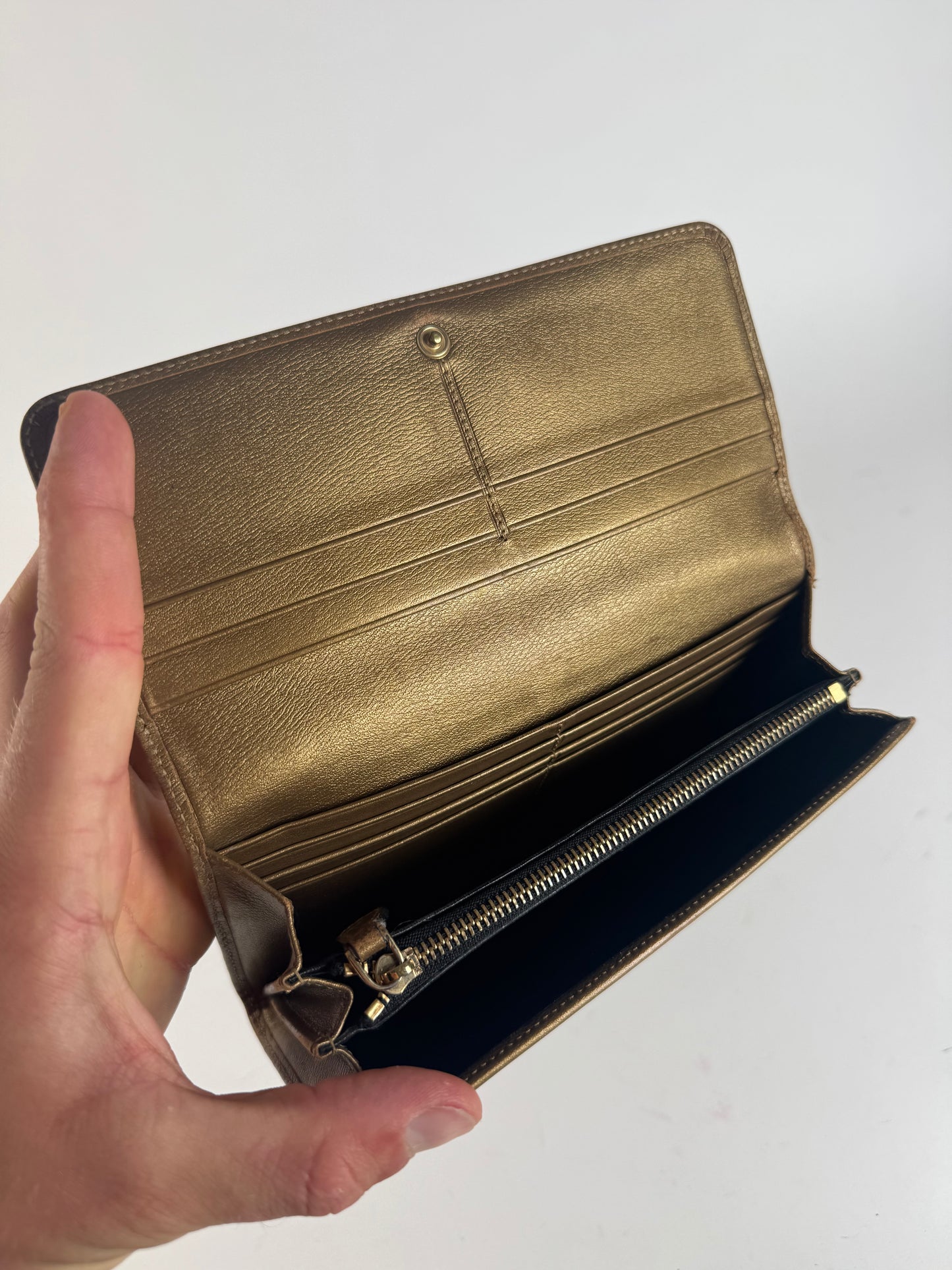 Vintage Loewe Madrid anagram leather wallet golden