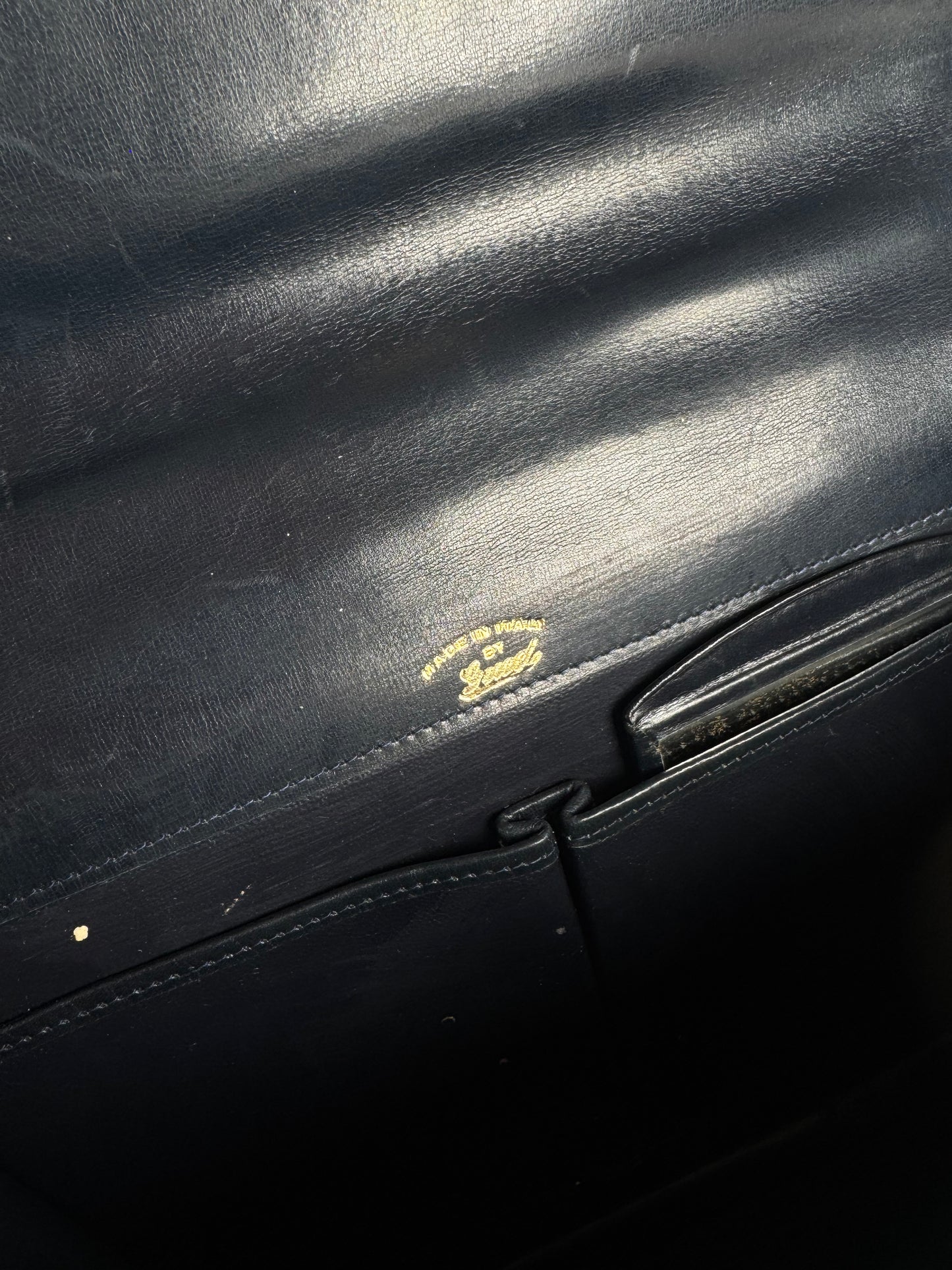 Sac en cuir Gucci vintage bleu marine