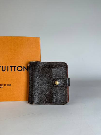 Vintage Louis Vuitton Epi Leather Wallet Dark Brown Gold