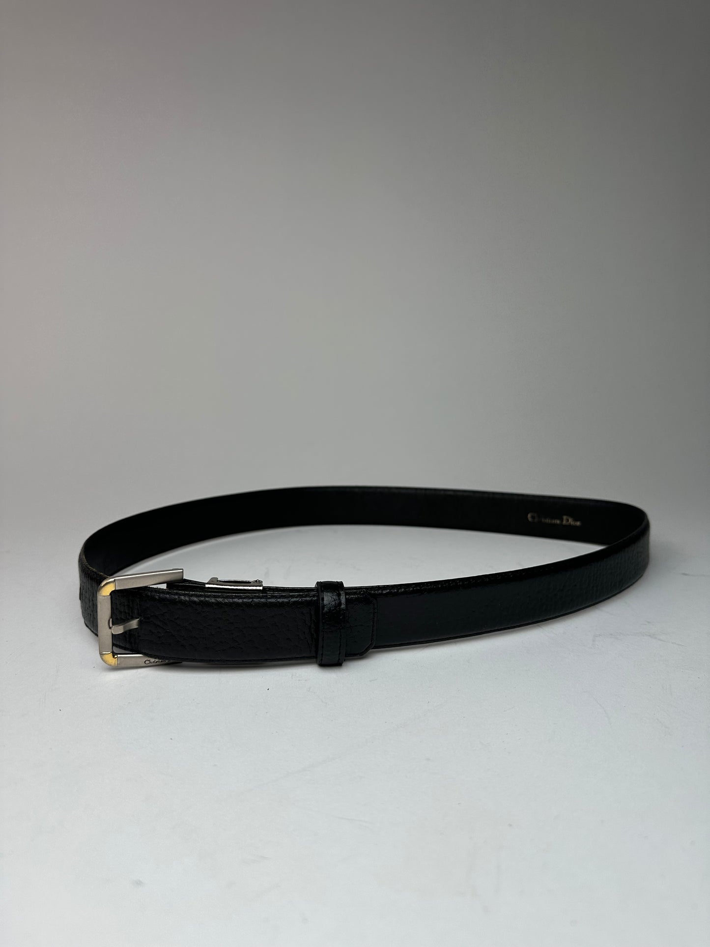 Vintage Dior Leather Belt Black
