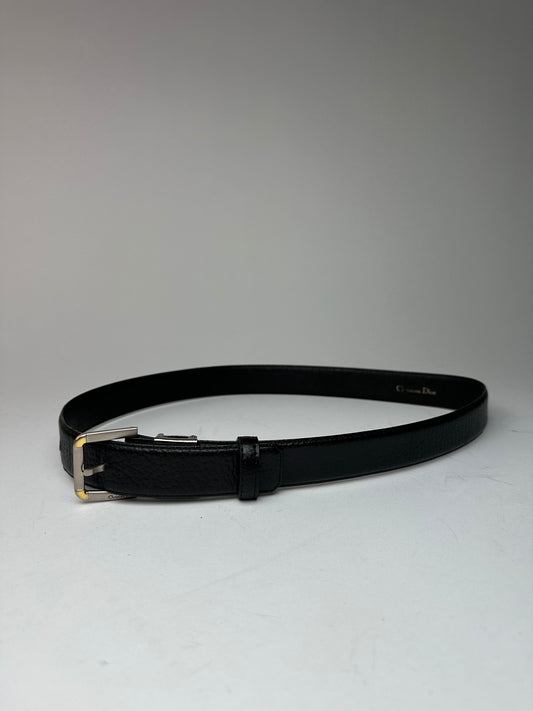Vintage Dior Leather Belt Black