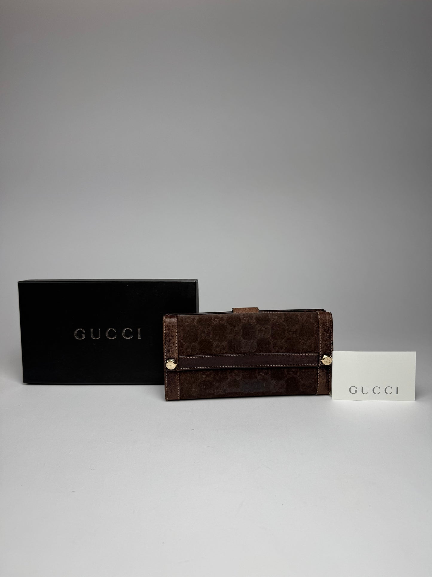 Vintage Gucci Suede leather monogram wallet
