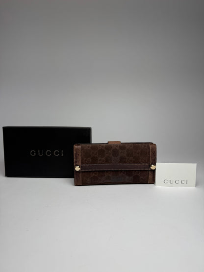 Vintage Gucci Suede leather monogram wallet