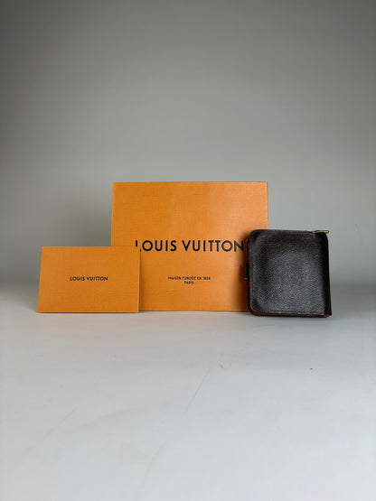 Vintage Louis Vuitton Epi Leather Wallet Dark Brown Gold