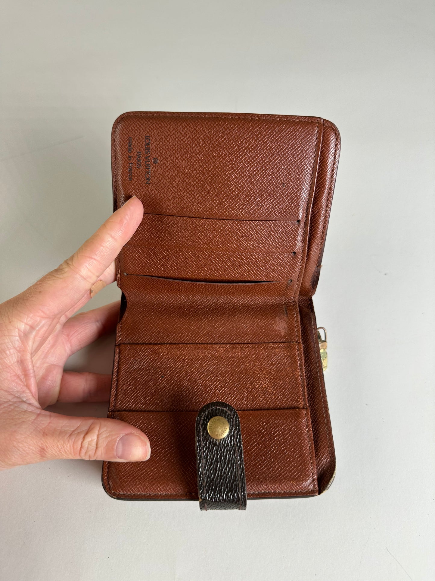 Vintage Louis Vuitton Epi Leather Wallet Dark Brown Gold