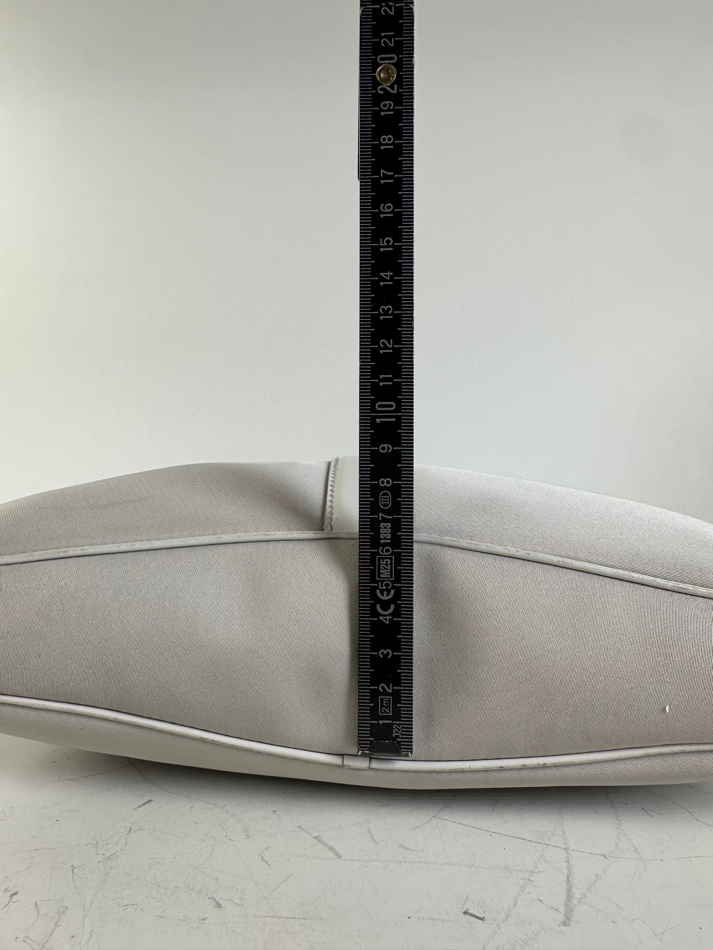 Vintage Ferragamo Fabric Shoulder Bag Light Grey Silver