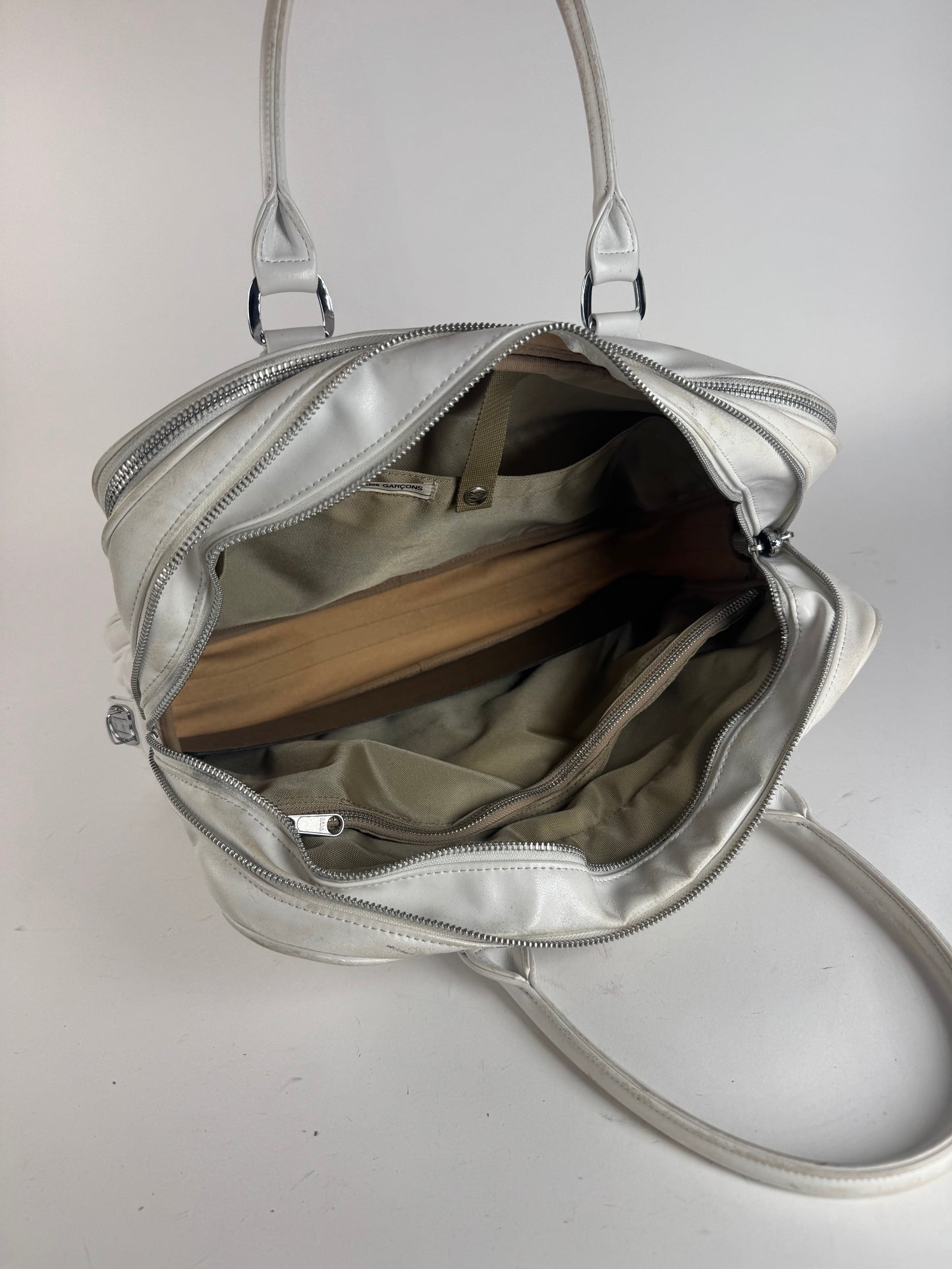 Sac en cuir vintage Comme Des Garçons blanc