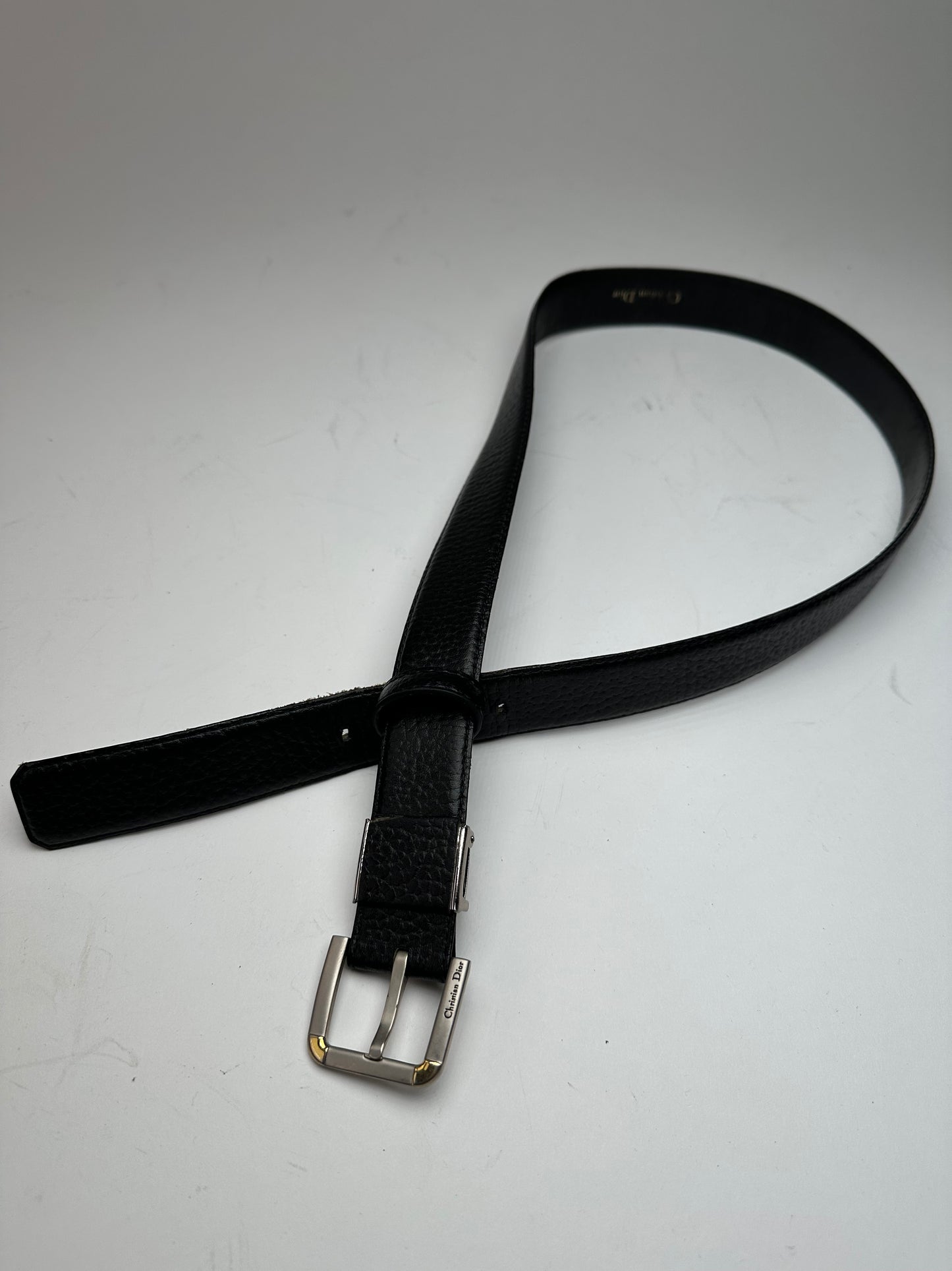 Vintage Dior Leather Belt Black