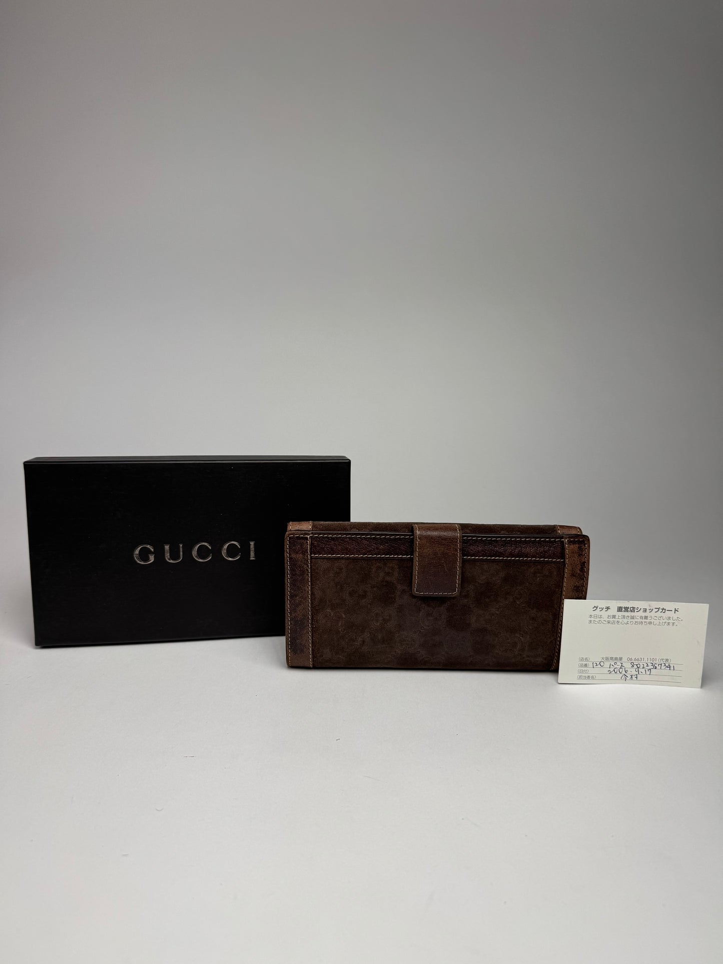 Vintage Gucci Suede leather monogram wallet