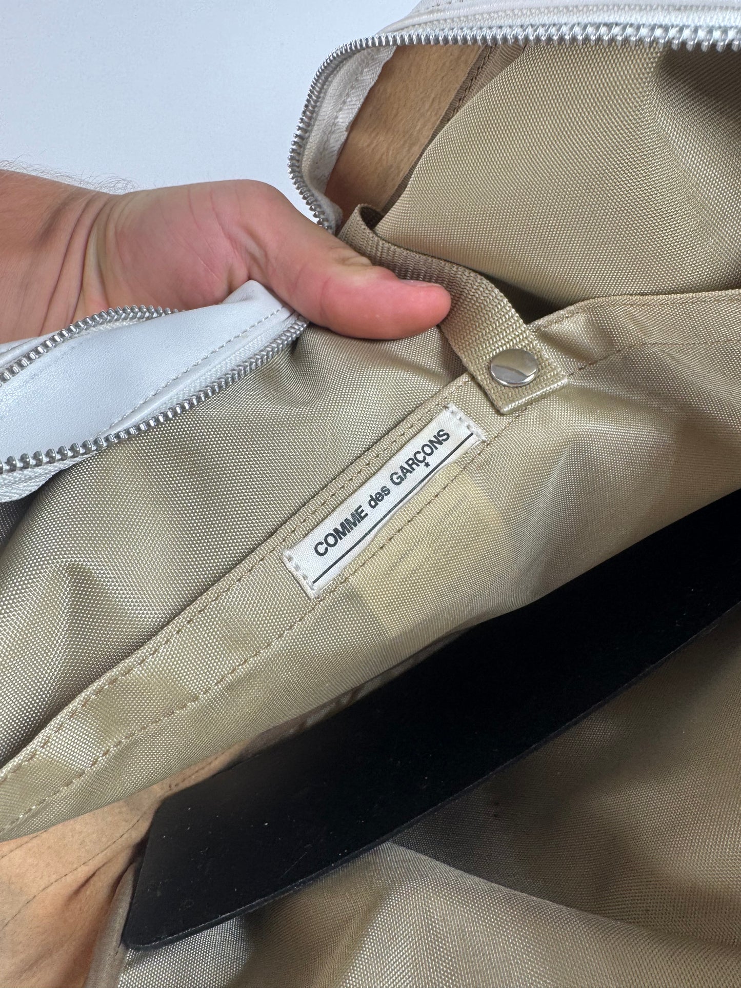 Sac en cuir vintage Comme Des Garçons blanc