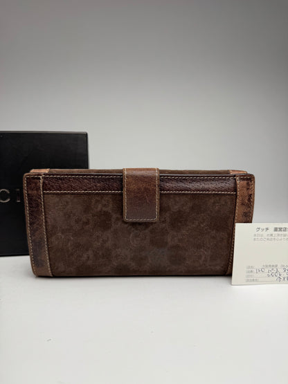 Vintage Gucci Suede leather monogram wallet