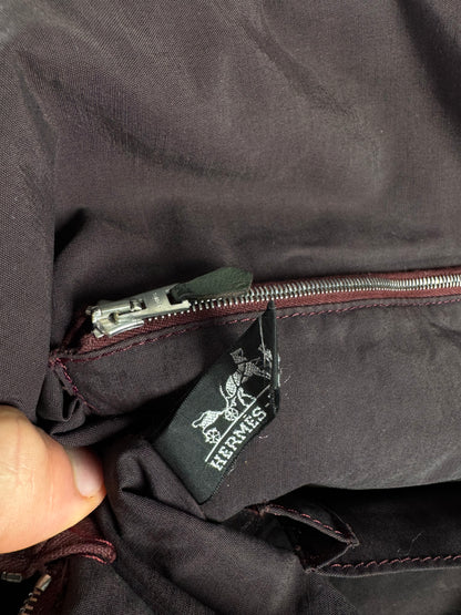 Vintage Hermes Canvas Handbag Purple Red