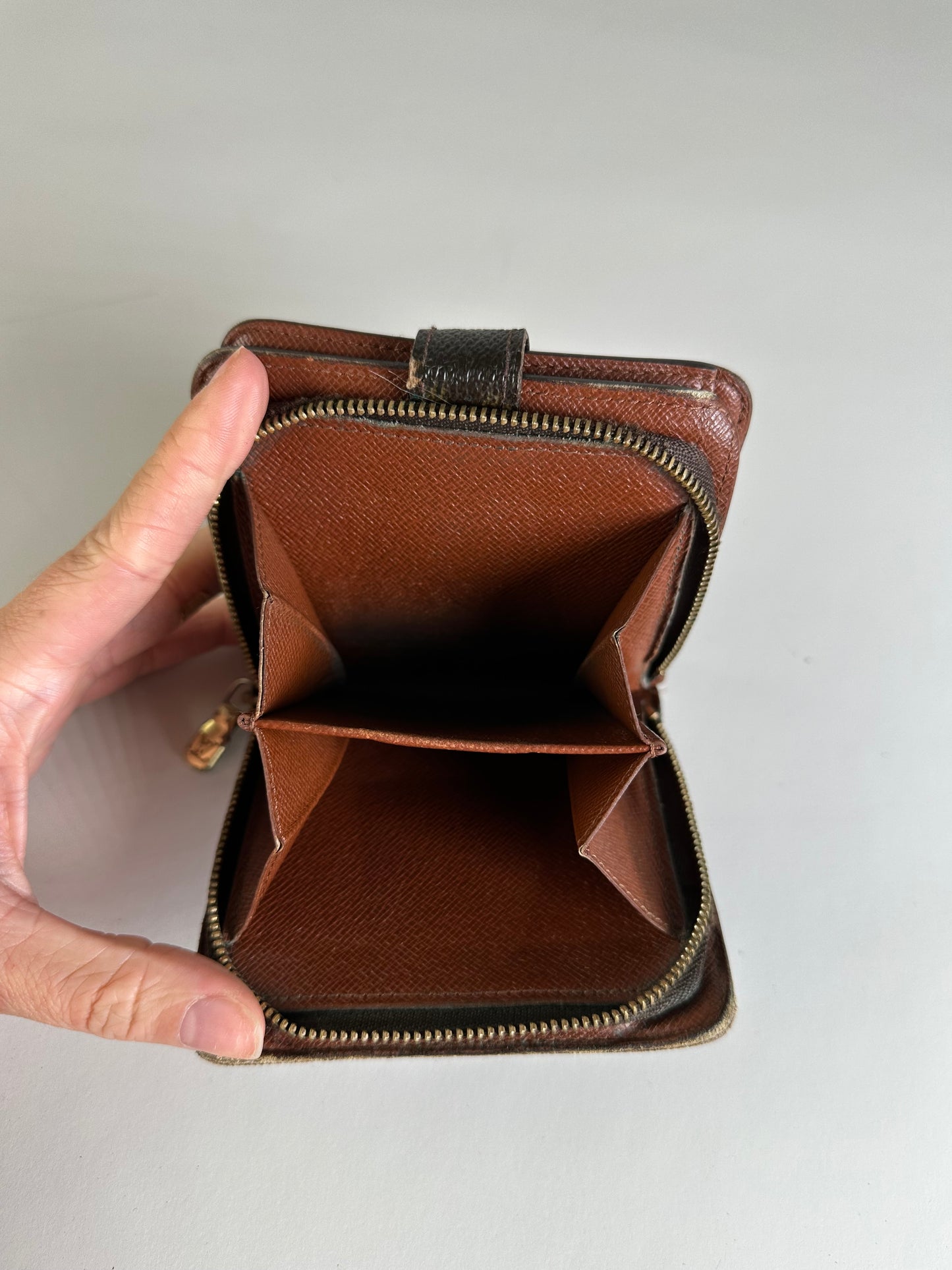 Vintage Louis Vuitton Epi Leather Wallet Dark Brown Gold