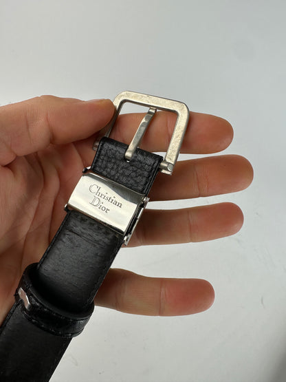 Vintage Dior Leather Belt Black