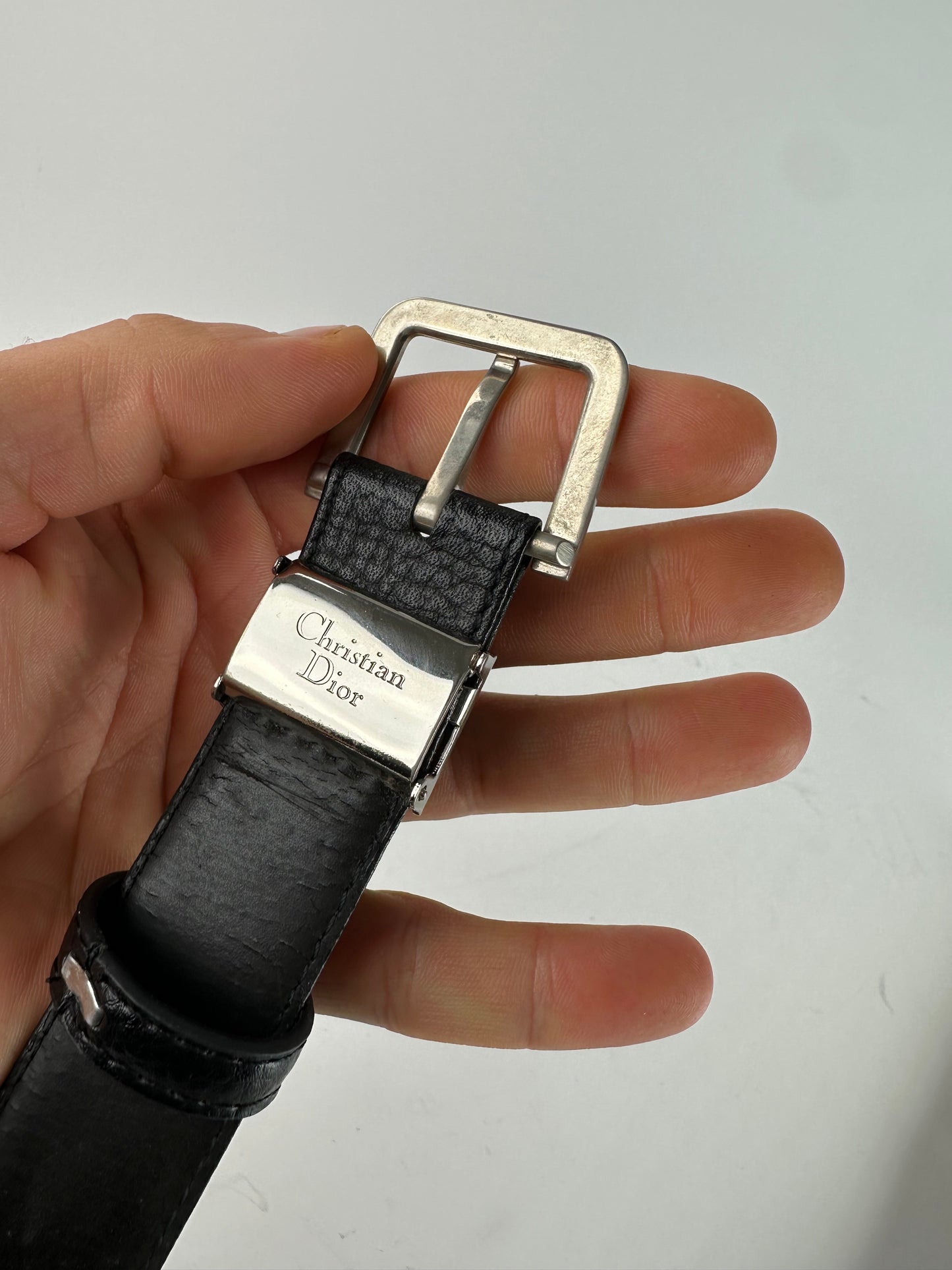 Vintage Dior Leather Belt Black