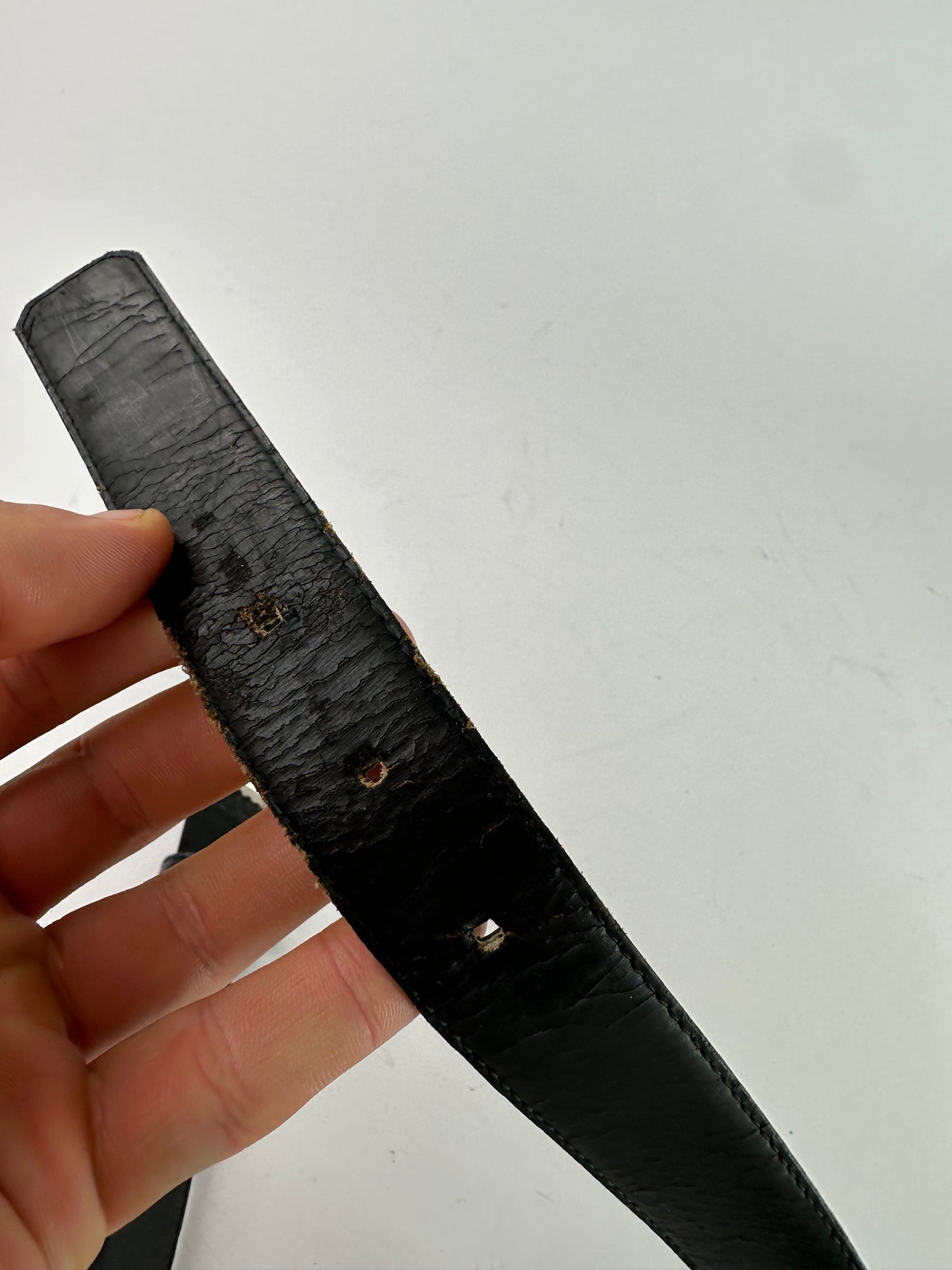 Vintage Dior Leather Belt Black