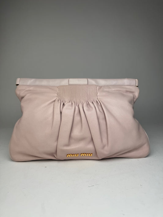 Pochette vintage en cuir rose Miu Miu