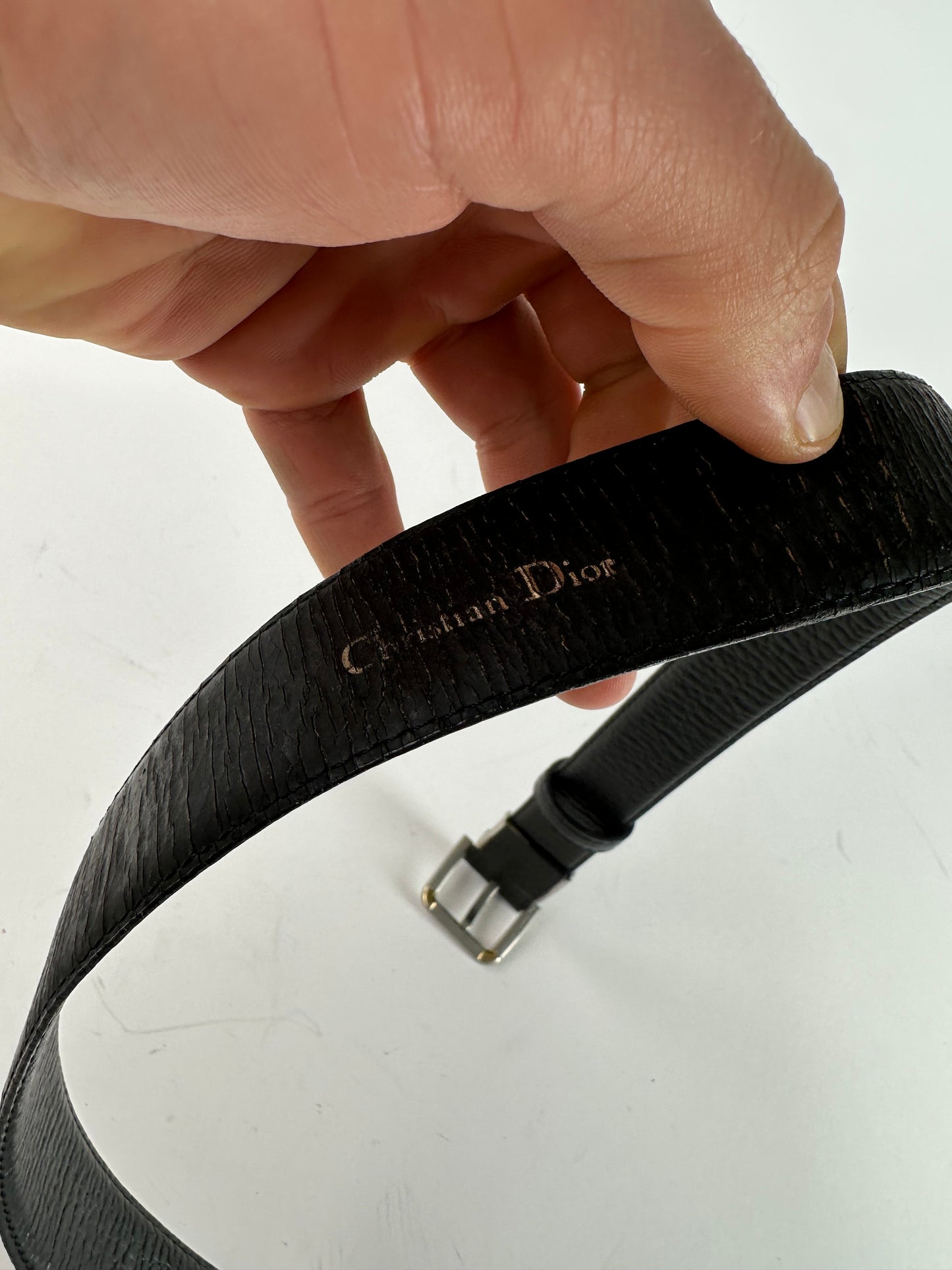 Vintage Dior Leather Belt Black