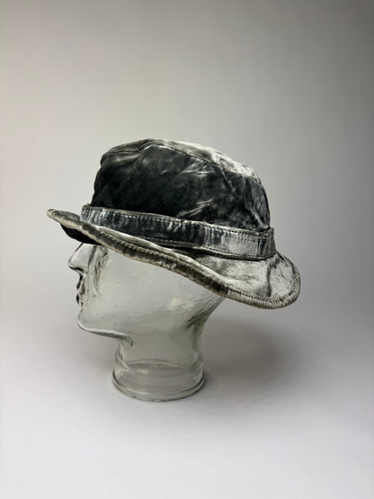 Vintage Salvatore Ferragamo Silk-Blend Bucket Hat Grey Size 58