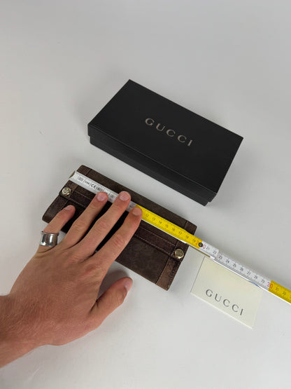 Vintage Gucci Suede leather monogram wallet