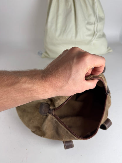 Vintage Loewe Suede Amazona Leather Bag Brown