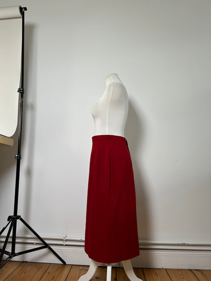 Vintage Chloe Wool Skirt Red
