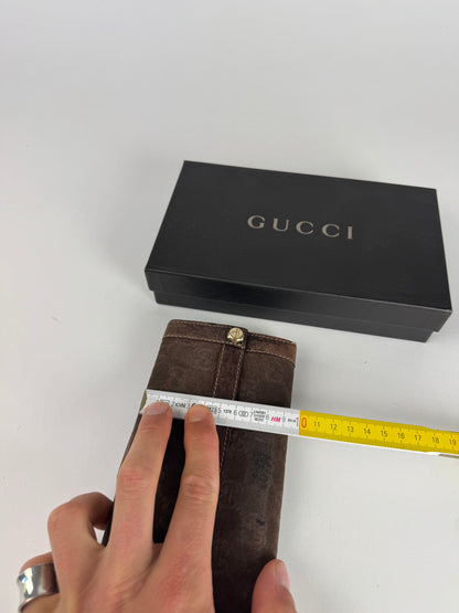 Vintage Gucci Suede leather monogram wallet
