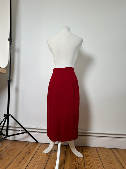 Vintage Chloe Wool Skirt Red