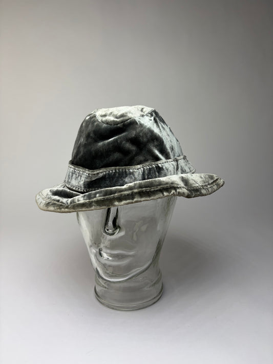 Vintage Salvatore Ferragamo Silk-Blend Bucket Hat Grey Size 58