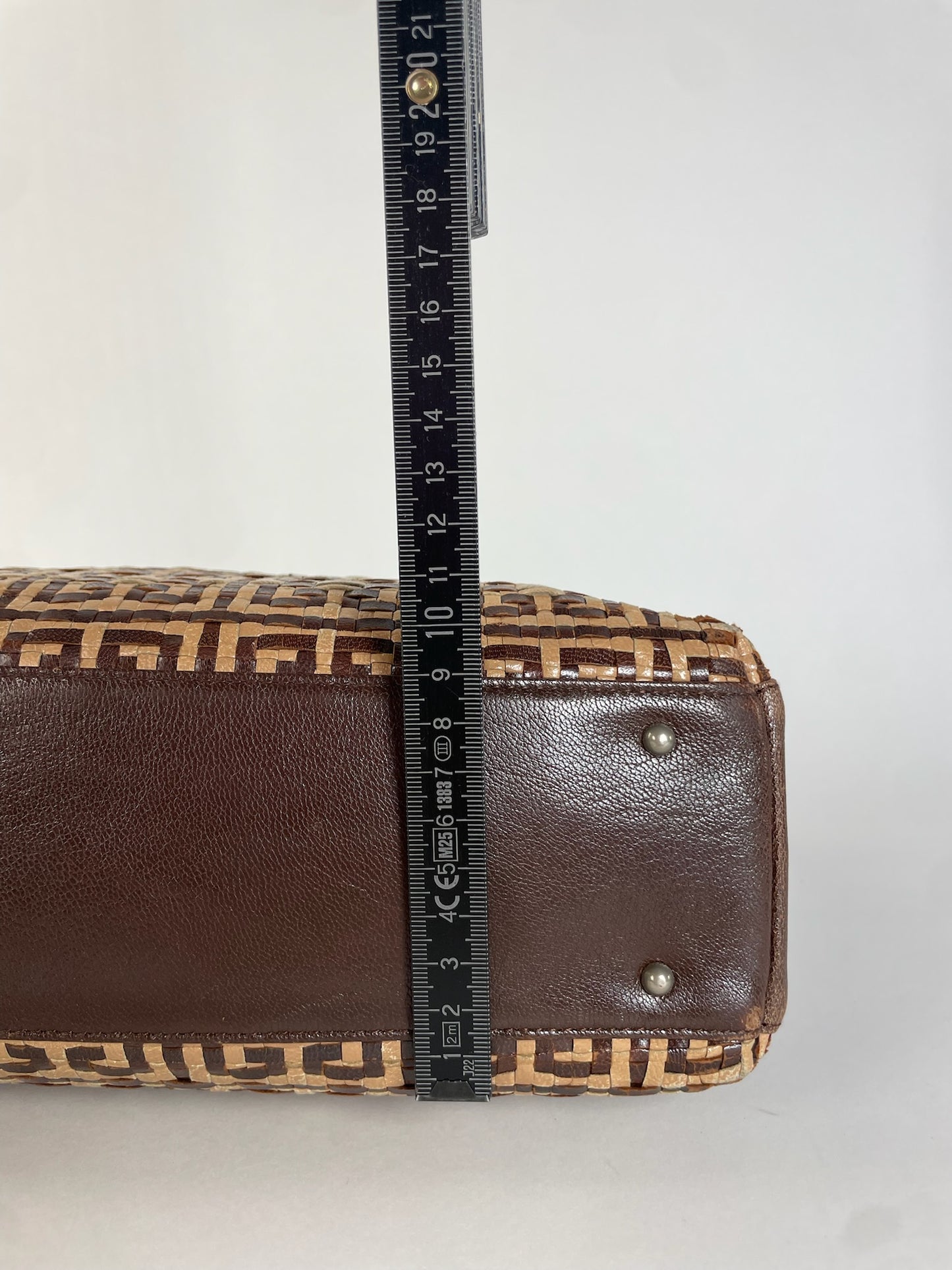 Vintage Givenchy 4G Woven Leather Tote Beige Brown