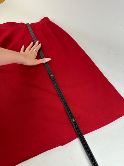 Vintage Chloe Wool Skirt Red