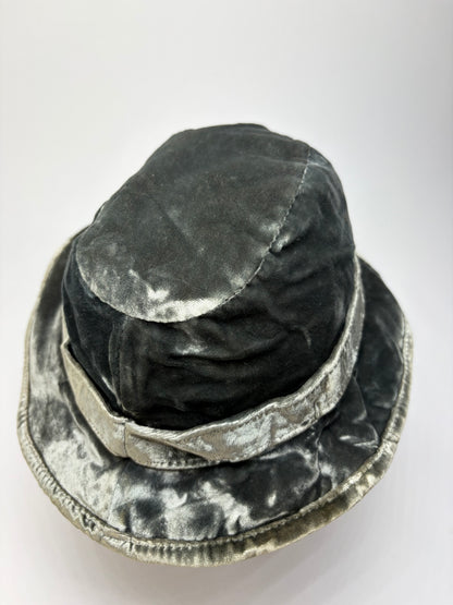 Vintage Salvatore Ferragamo Silk-Blend Bucket Hat Grey Size 58