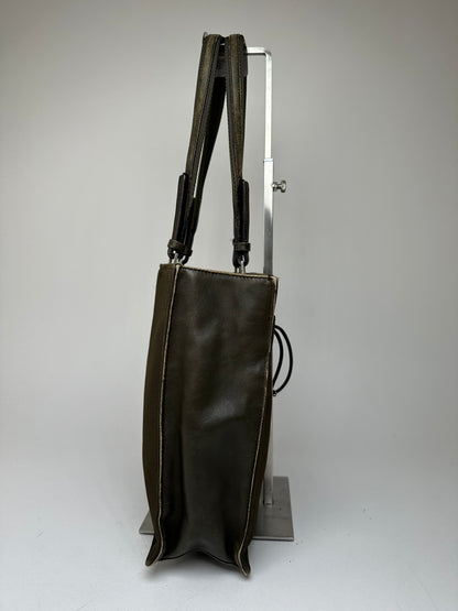 Vintage Prada Sport Tessuto Nylon Shoulder Bag Olive Brown