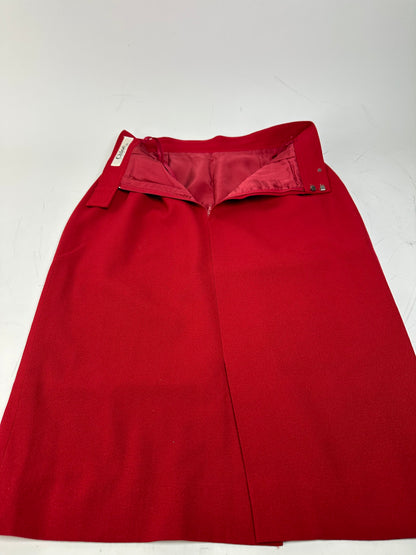 Vintage Chloe Wool Skirt Red