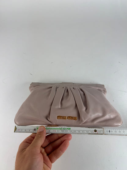 Pochette vintage en cuir rose Miu Miu