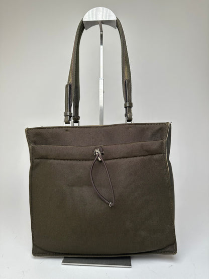 Vintage Prada Sport Tessuto Nylon Shoulder Bag Olive Brown
