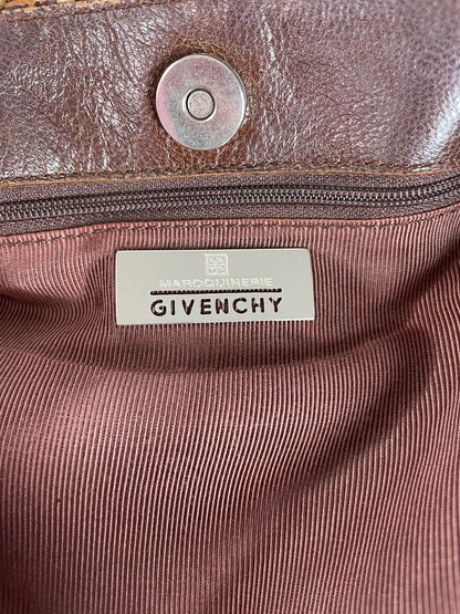 Vintage Givenchy 4G Woven Leather Tote Beige Brown