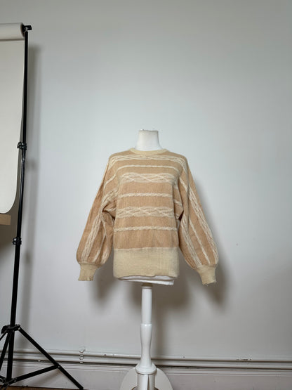 Vintage Dior Mohair Knit Sweater Beige Cream M