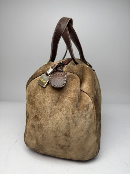 Vintage Loewe Suede Amazona Leather Bag Brown