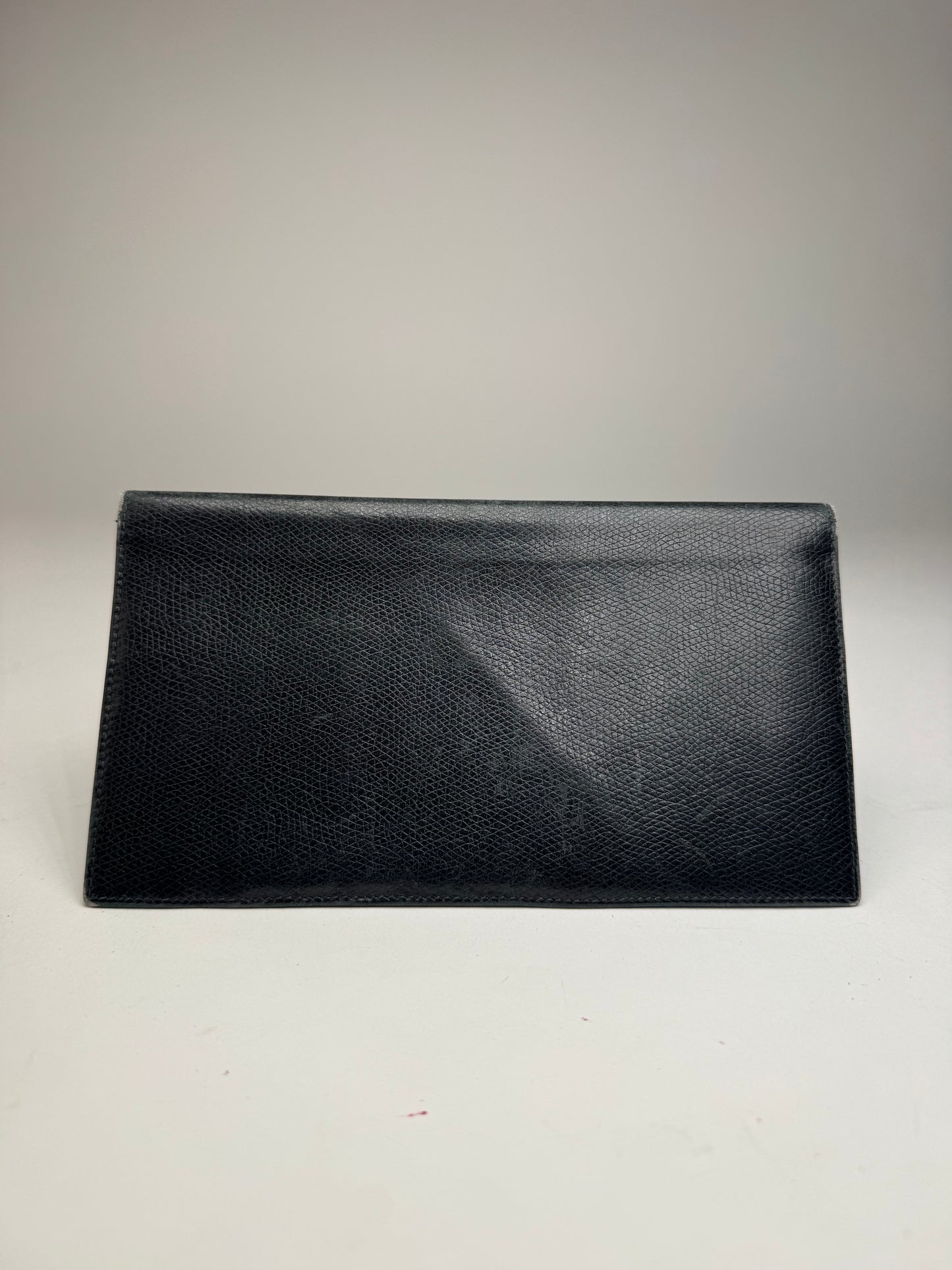 Vintage Celine Paris Snake Emblossed Leather Card Holder / ID Holder black
