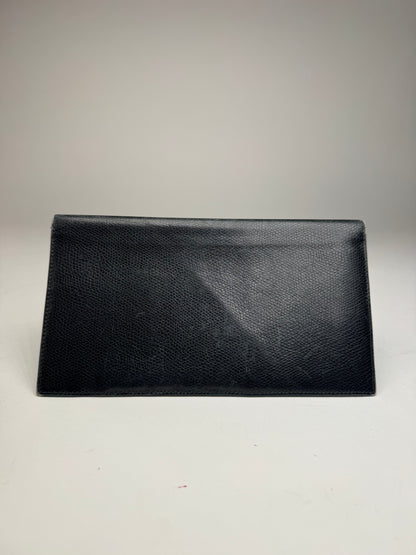 Vintage Celine Paris Snake Emblossed Leather Card Holder / ID Holder black