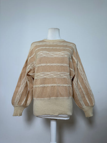 Vintage Dior Mohair Knit Sweater Beige Cream M