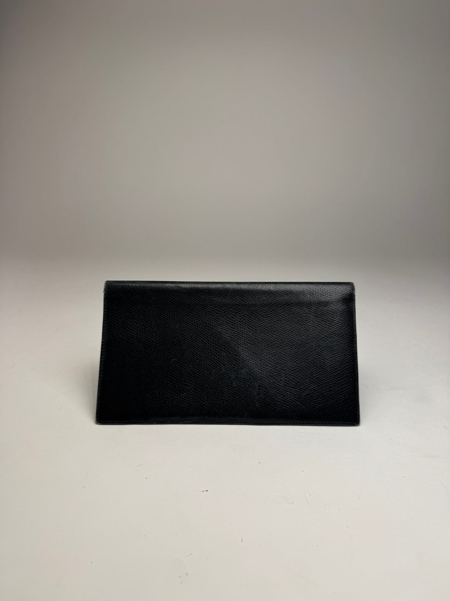 Vintage Celine Paris Snake Emblossed Leather Card Holder / ID Holder black
