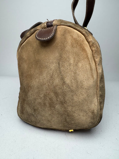 Vintage Loewe Suede Amazona Leather Bag Brown